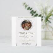 Elegant Leaf Arch Wedding Invitation with Ecclesia セーブザデート (スタンド正面)