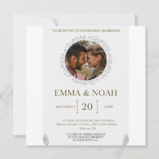 Elegant Leaf Arch Wedding Invitation with Ecclesia セーブザデート