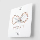 Elegant Leaf Infinity Symbol Minimalist  スクエア壁時計 (傾斜)