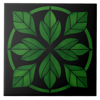 Elegant Leaves Pattern Ceramic Tile タイル