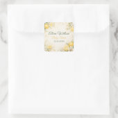 Elegant Lemon Botanical Baby Shower スクエアシール (バッグ)