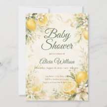 Elegant Lemon Botanical Baby Shower