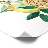 Elegant Lemon Floral Geometric Wedding Welcome ポスター (角)