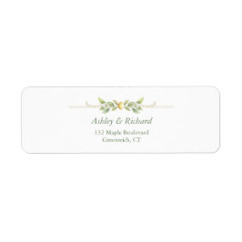 Elegant Lemon Greenery Return Address ラベル