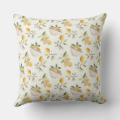 Elegant Lemon Pattern Throw Pillow クッション (裏面)