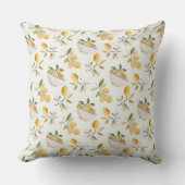 Elegant Lemon Pattern Throw Pillow クッション (正面)
