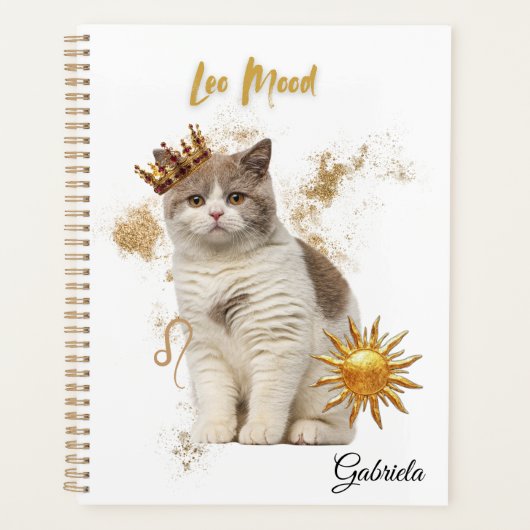 Elegant Leo Zodiac Cat Planner Notebook プランナー手帳 (正面)
