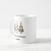 Elegant leopard christmas trees custom name mug コーヒーマグカップ (正面左)