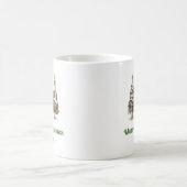 Elegant leopard christmas trees custom name mug コーヒーマグカップ (中央)