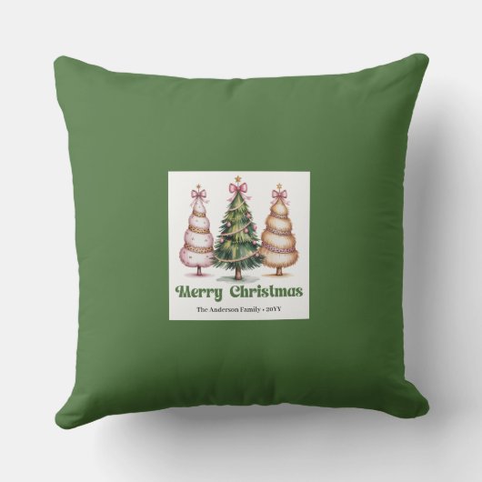 Elegant Leopard Pattern Christmas Name Custom  クッション (裏面)