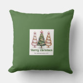 Elegant Leopard Pattern Christmas Name Custom  クッション (正面)