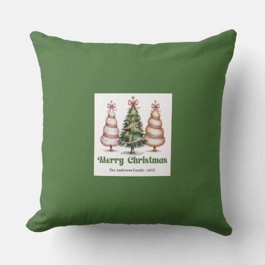 Elegant Leopard Pattern Christmas Name Custom  クッション (正面)