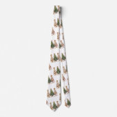 Elegant leopard print Christmas green gold style  ネクタイ (正面)