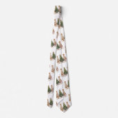 Elegant leopard print Christmas green gold style  ネクタイ (裏面)