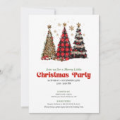 Elegant leopard print Christmas tree holiday card 招待状 (正面)