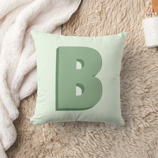 Elegant Letter B Monogram Personalized Initial クッション (ブランケット)