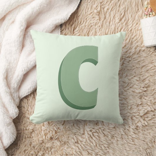 Elegant Letter C Monogram Personalized Initial クッション (ブランケット)