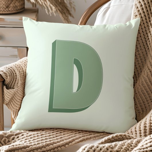 Elegant Letter D Monogram Personalized Initial クッション