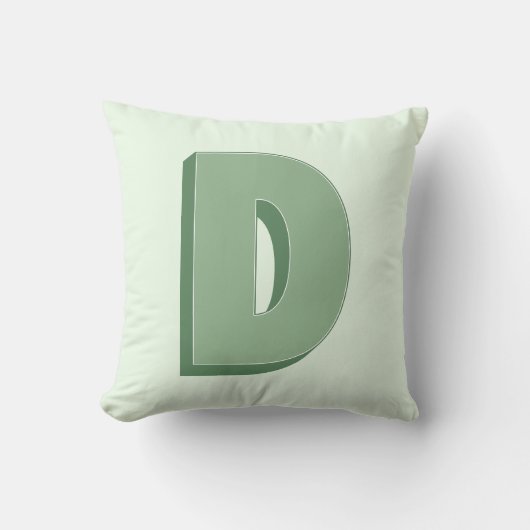 Elegant Letter D Monogram Personalized Initial クッション (正面)