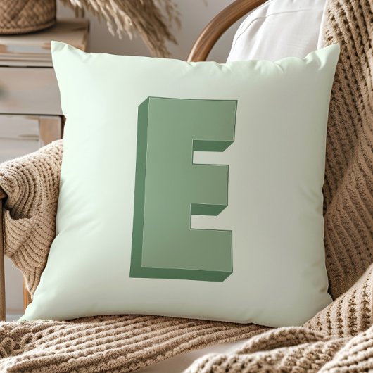 Elegant Letter E Monogram Personalized Initial クッション
