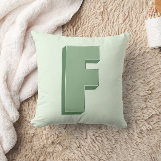 Elegant Letter F Monogram Personalized Initial クッション (ブランケット)
