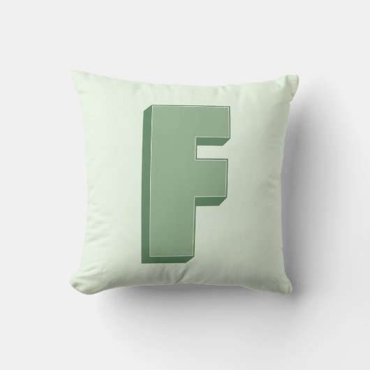 Elegant Letter F Monogram Personalized Initial クッション (正面)
