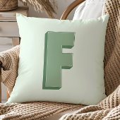 Elegant Letter F Monogram Personalized Initial クッション