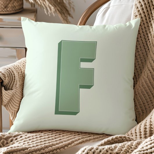 Elegant Letter F Monogram Personalized Initial クッション