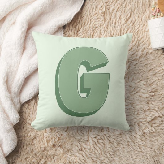 Elegant Letter G Monogram Personalized Initial クッション (ブランケット)