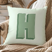 Elegant Letter H Monogram Personalized Initial クッション