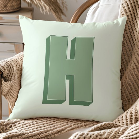 Elegant Letter H Monogram Personalized Initial クッション