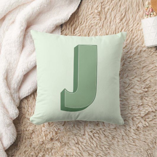 Elegant Letter J Monogram Personalized Initial クッション (ブランケット)