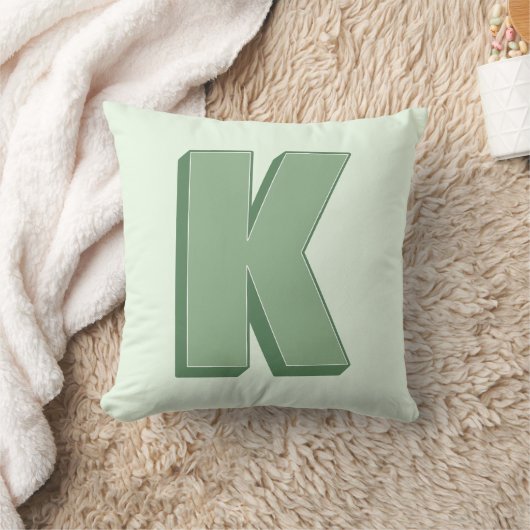 Elegant Letter K Monogram Personalized Initial クッション (ブランケット)