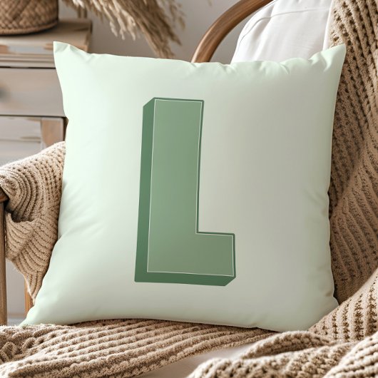 Elegant Letter L Monogram Personalized Initial クッション