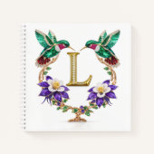 Elegant Letter L Wedding Planner Hummingbird  ノートブック (正面)