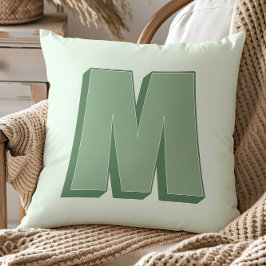 Elegant Letter M Monogram Personalized Initial クッション