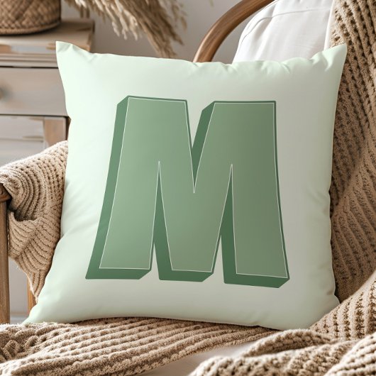 Elegant Letter M Monogram Personalized Initial クッション