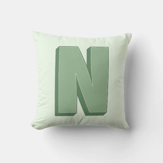 Elegant Letter N Monogram Personalized Initial クッション (正面)