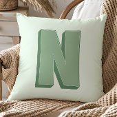 Elegant Letter N Monogram Personalized Initial クッション