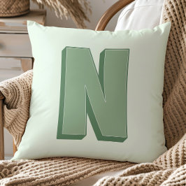 Elegant Letter N Monogram Personalized Initial クッション