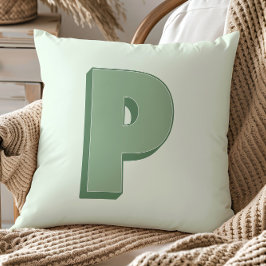 Elegant Letter P Monogram Personalized Initial クッション