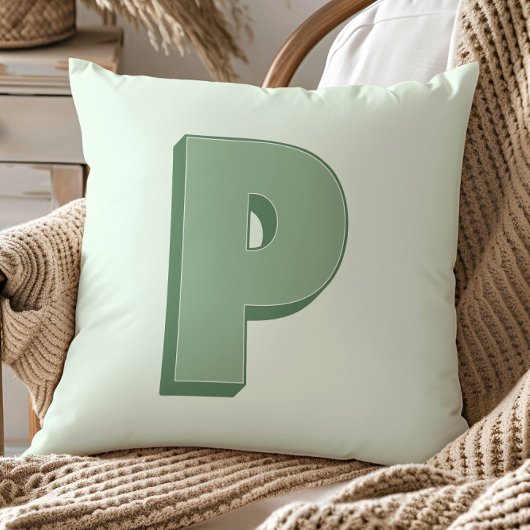 Elegant Letter P Monogram Personalized Initial クッション