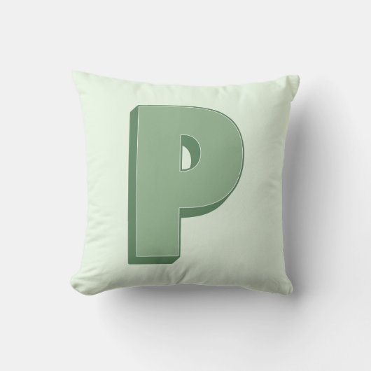 Elegant Letter P Monogram Personalized Initial クッション (正面)