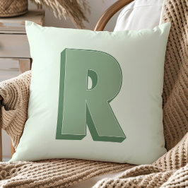 Elegant Letter R Monogram Personalized Initial クッション