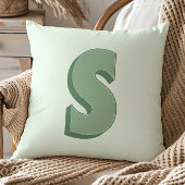 Elegant Letter S Monogram Personalized Initial クッション