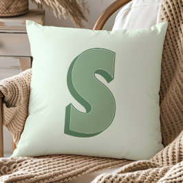 Elegant Letter S Monogram Personalized Initial クッション