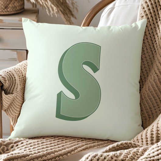 Elegant Letter S Monogram Personalized Initial クッション