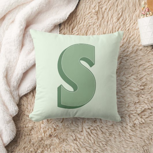 Elegant Letter S Monogram Personalized Initial クッション (ブランケット)
