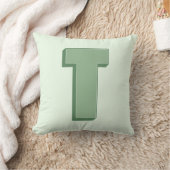 Elegant Letter T Monogram Personalized Initial クッション (ブランケット)