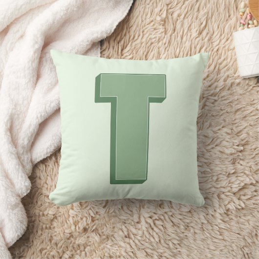 Elegant Letter T Monogram Personalized Initial クッション (ブランケット)